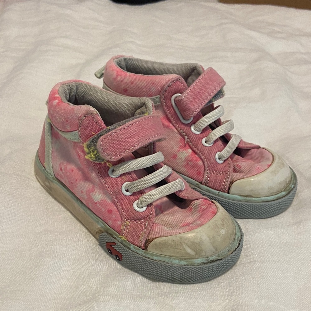 See Kai Run Pink Floral Kids Sneakers